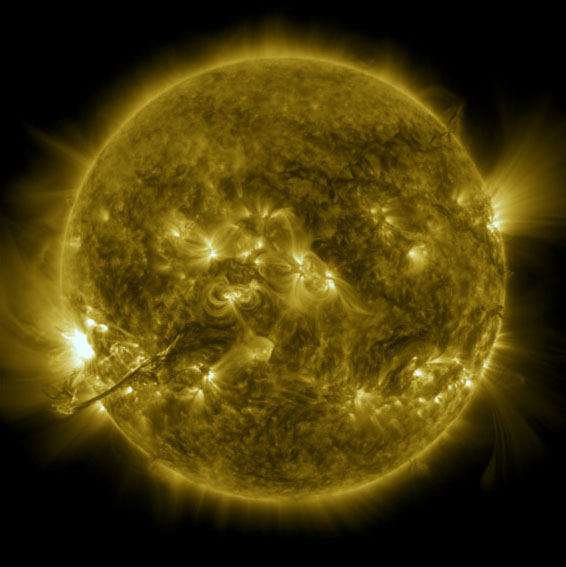 yellow image of the Sun